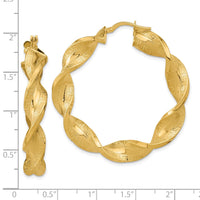 Thumbnail for 14K Polished & Greek Satin Twisted Hoop Earrings