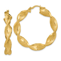 Thumbnail for 14K Polished & Greek Satin Twisted Hoop Earrings