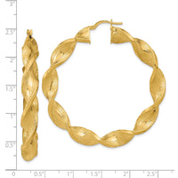 Thumbnail for 14K Polished & Greek Satin Twisted Hoop Earrings