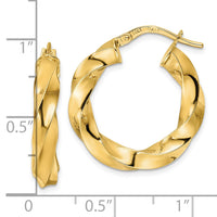 Thumbnail for 14K  Polished Twisted Hoop Earrings