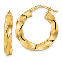 Thumbnail for 14K  Polished Twisted Hoop Earrings