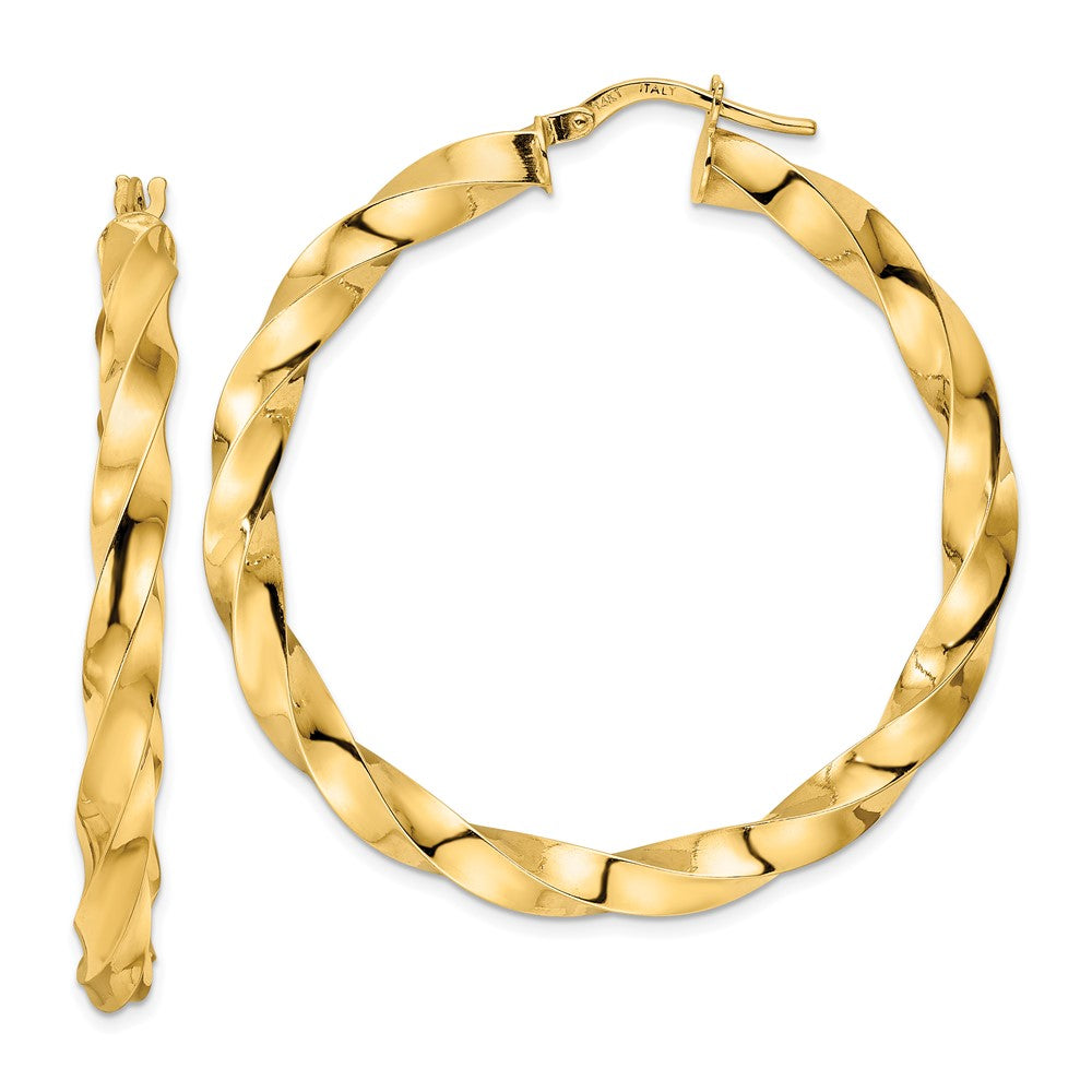 14K Polished Twisted Hoop Earrings