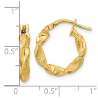 Thumbnail for 14K Polished and Textured Twisted Hoop Earrings