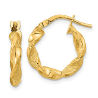 Thumbnail for 14K Polished and Textured Twisted Hoop Earrings