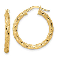 Thumbnail for 14K Polished Twisted Hoop Earrings