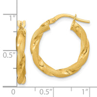 Thumbnail for 14K Polished and Satin Twisted Hoop Earrings