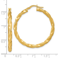 Thumbnail for 14K Polished and Satin Twisted Hoop Earrings