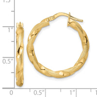 Thumbnail for 14K Brushed and Polished Twisted Hoop Earrings