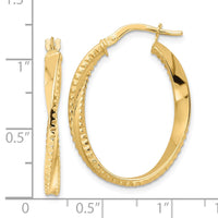Thumbnail for 14K Polished Twisted Oval Hoop Earrings
