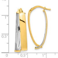 Thumbnail for 14k w/White Rhodium Polished Fancy Hoop Earrings