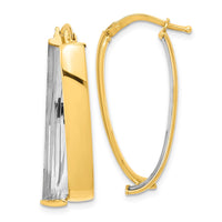 Thumbnail for 14k w/White Rhodium Polished Fancy Hoop Earrings