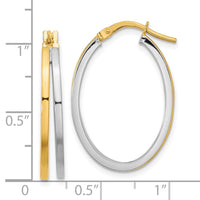 Thumbnail for 14K Two-tone Polished Oval Double Hoop Earrings
