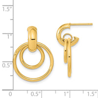 Thumbnail for 14K Polished Fancy Post Dangle Earrings