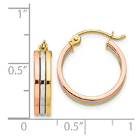 Thumbnail for 14K Tri Color Hoop Earrings