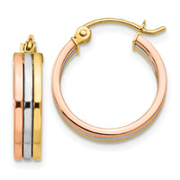 Thumbnail for 14K Tri Color Hoop Earrings