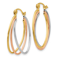 Thumbnail for 14K Tri Color Hoop Earrings
