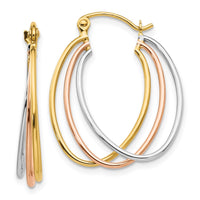 Thumbnail for 14K Tri Color Hoop Earrings