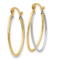 Thumbnail for 14K Two Tone Hoop Earrings