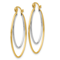 Thumbnail for 14K Two Tone Lightweight Hoop Earrings