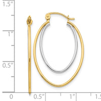 Thumbnail for 14K Two Tone Lightweight Hoop Earrings