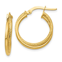 Thumbnail for 14K Polished and Laser Cut Hoop Earrings