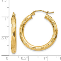 Thumbnail for 14k Diamond-cut Hoop Earrings
