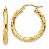 Thumbnail for 14k Diamond-cut Hoop Earrings