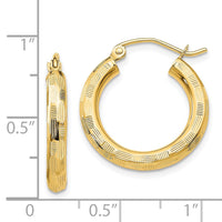 Thumbnail for 14k Diamond-cut Hoop Earrings