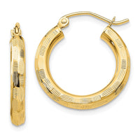 Thumbnail for 14k Diamond-cut Hoop Earrings