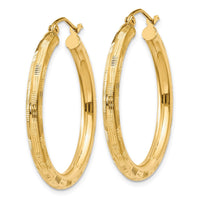 Thumbnail for 14k Diamond-cut Hoop Earrings