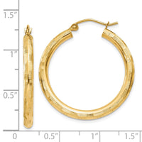 Thumbnail for 14k Diamond-cut Hoop Earrings