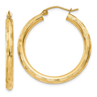 Thumbnail for 14k Diamond-cut Hoop Earrings