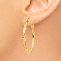 Thumbnail for 14k Diamond-cut Hoop Earrings