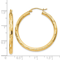 Thumbnail for 14k Diamond-cut Hoop Earrings