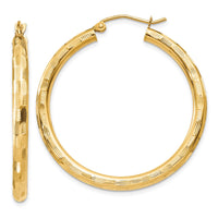 Thumbnail for 14k Diamond-cut Hoop Earrings
