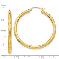 Thumbnail for 14k Diamond-cut Hoop Earrings
