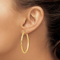 Thumbnail for 14k Diamond-cut Hoop Earrings