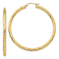 Thumbnail for 14k Diamond-cut Hoop Earrings
