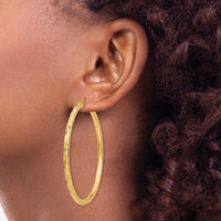 Thumbnail for 14k Diamond-cut Hoop Earrings
