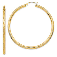 Thumbnail for 14k Diamond-cut Hoop Earrings