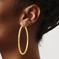Thumbnail for 14k Diamond-cut Hoop Earrings