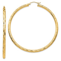 Thumbnail for 14k Diamond-cut Hoop Earrings