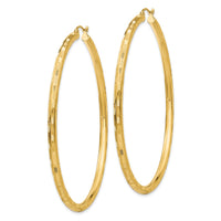 Thumbnail for 14k Diamond-cut Hoop Earrings