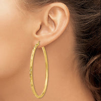 Thumbnail for 14k Diamond-cut Hoop Earrings