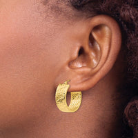 Thumbnail for 14k Diamond Cut Hoop Earrings