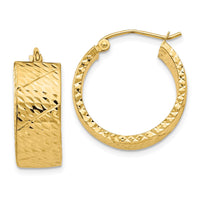 Thumbnail for 14k Diamond Cut Hoop Earrings