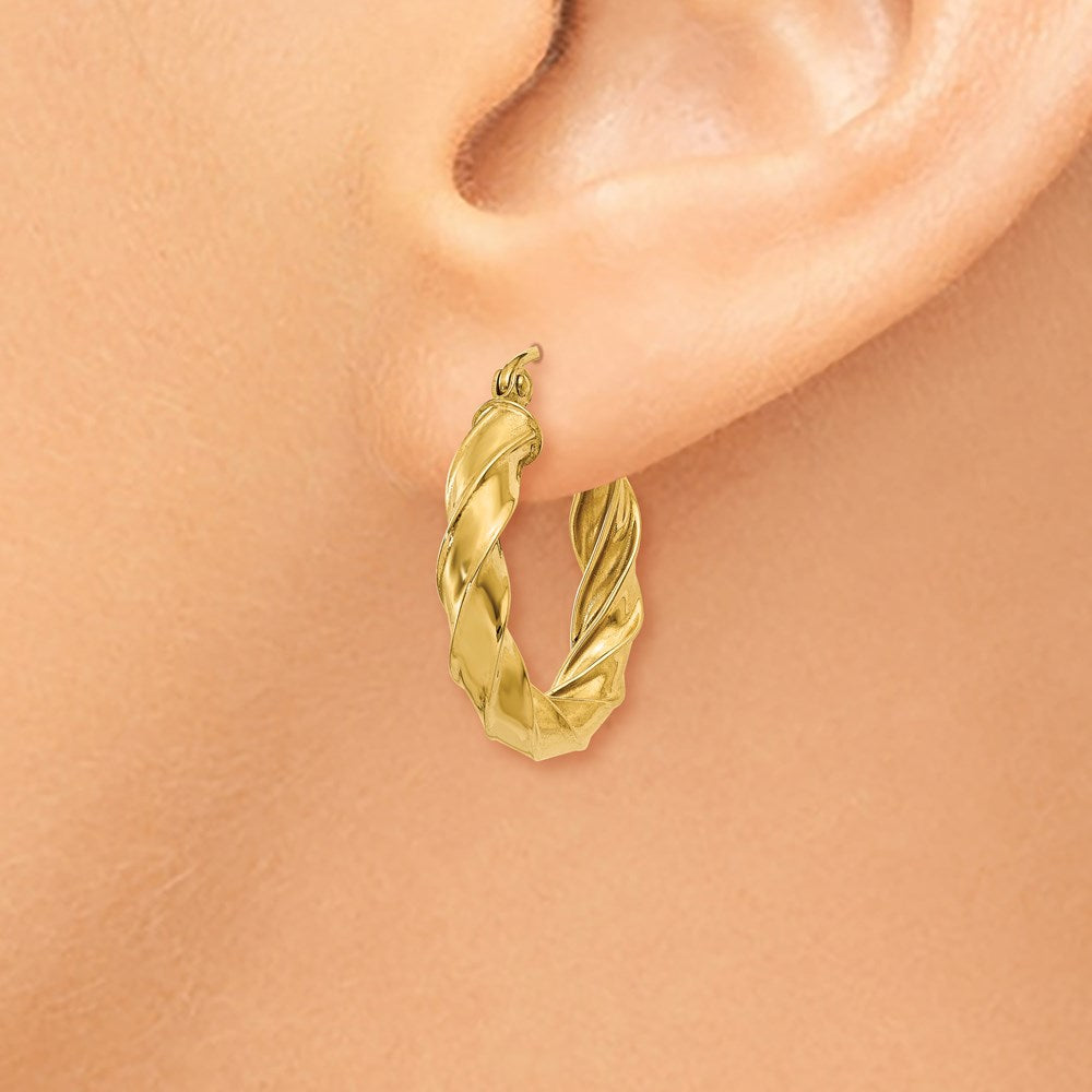 14k Light Twisted Hoop Earrings