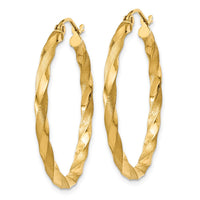 Thumbnail for 14k Polished & Satin Twisted Hoop Earrings