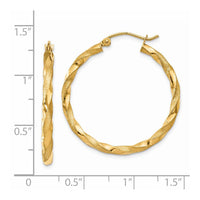 Thumbnail for 14k Polished & Satin Twisted Hoop Earrings