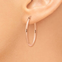 Thumbnail for 14k Rose Gold Oval Hoop Earrings